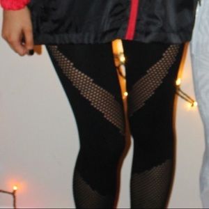 Boutique black net high waisted leggings